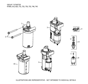Kt725-3101 Starting Diagram and Parts List for KT725-3101  Cub Cadet Engine